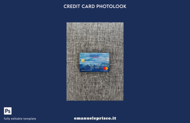 modello frontale photolook mastercard banca giapponese Mizuho stile verificato